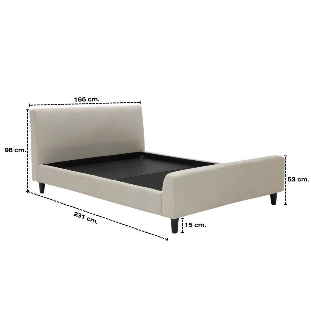Giffer Bed 5ft-Cream Fabric
