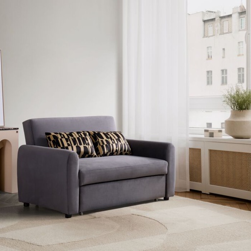 [19240557] Elle Decor - Buddy Sofa Bed - Dark Gray